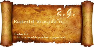 Rumbold Gracián névjegykártya